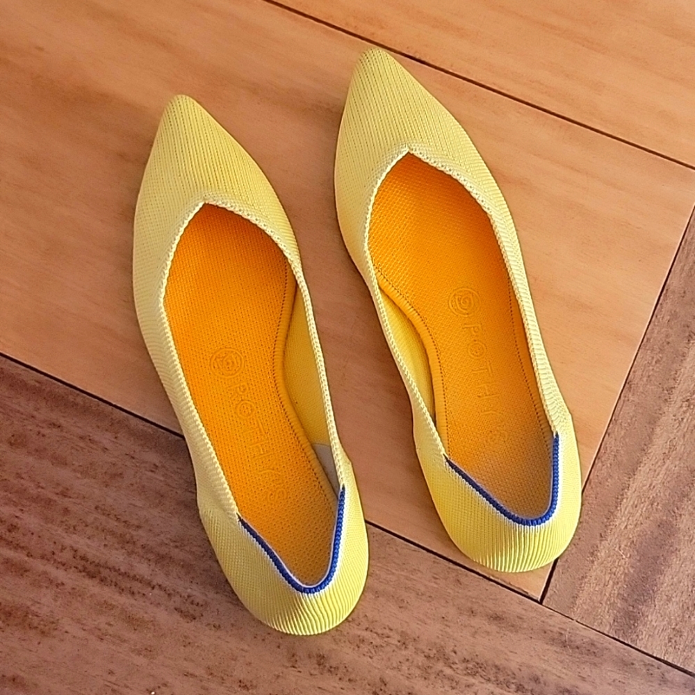 Rothys yellow pointed toe flats